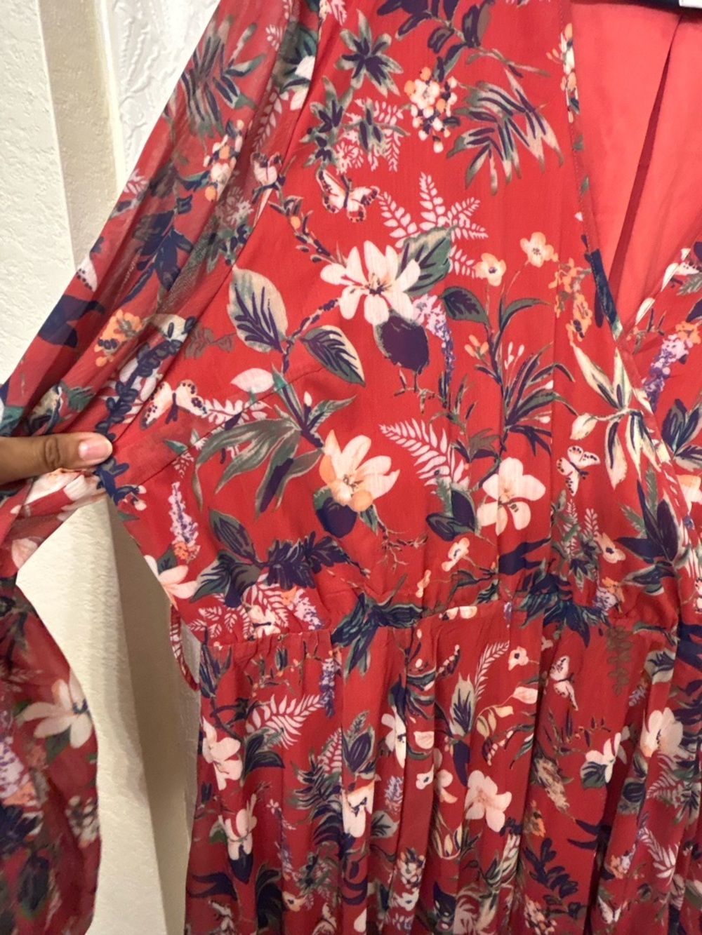 Ivy City Co Red Floral Maxi Wrap Dress - Picture 5 of 7